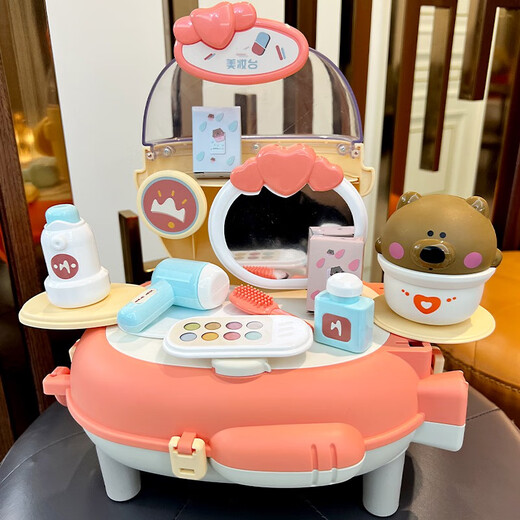 Children's house play kitchen toys boys baby cooking simulation kitchen utensils set girls birthday gifts Bear house play backpack purple kitchen style