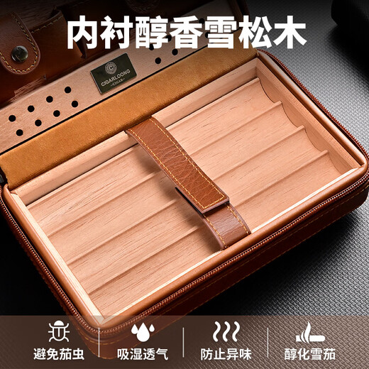 CIGARLOONG cigar box portable cigar cutter three-piece set lighter cedar wood Cuban cigar humidor
