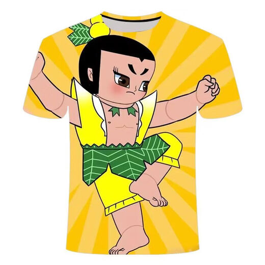 COMIC SOUL葫芦娃短袖 夏季搞笑3D印花姐妹兄弟装宿舍团服短裤套装儿童t恤潮 TXC1365 S （高155-165）【75-85斤】