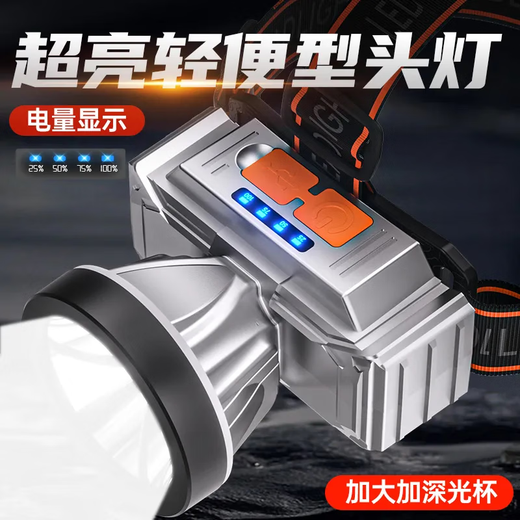 TLXT Japan importiert qualitativ hochwertige LED-Scheinwerfer mit starken leichten langfristigen wiederaufladbaren, wasserdichten, superhellen Kopffischerei, weißes Licht [Super hell 5900W] Elektrisches Display/Standby 699