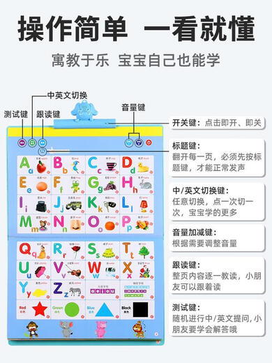 笑炎早教有声挂图可充电拼音03-6发声宝宝男孩点读学习机宝宝玩具 顶配款带解说-47面-充电款