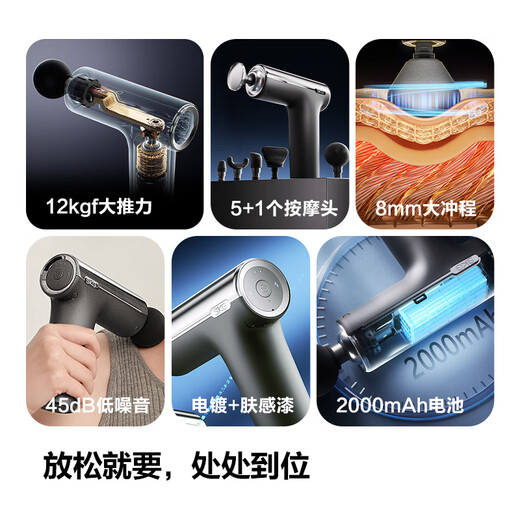 Skg fascia gun F1MAX shoulder, neck, lumbar spine, leg muscles, whole body professional massage, relaxation massage instrument, cervical mask gun, birthday and New Year gifts for parents and boyfriends