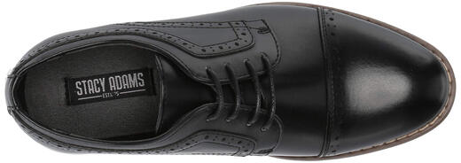 Stacy Adams Boys Dickinson Cape Oxford, Black Black 6 Big Kid
