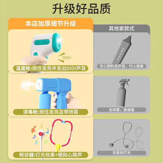 赟娅山姆同款儿童医生玩具套装女孩过家家仿真听诊医疗箱看病生日礼物 升级款-大手提箱医疗套装