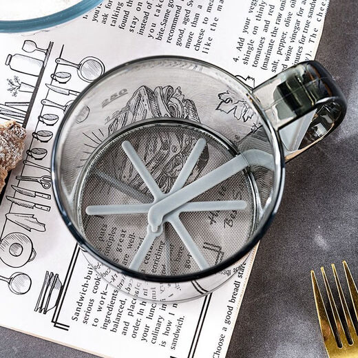 Qumuye ultra-fine handheld semi-automatic flour sieve household flour filter sieve baking tool leaking sieve powder dusting artifact black 1 pack