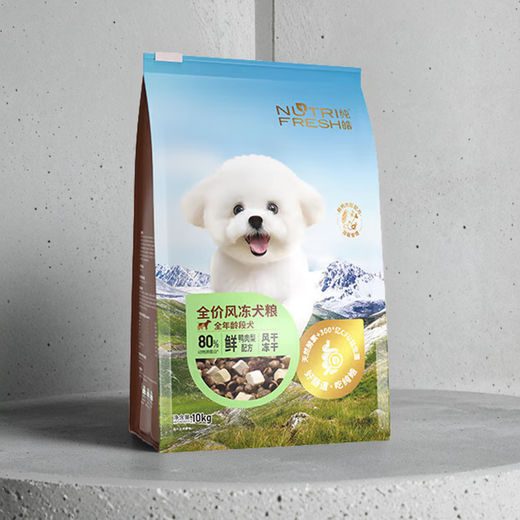 纯皓狗粮全价风冻鲜鸭肉梨犬粮风干冻干比熊柯基泰迪通用型狗粮 无谷鸡肉+三文鱼配方 1.5kg包装