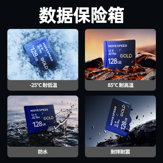 MOVEDE FEEME 256 GB TF (MICROSD) MEMETS-KARTE A2 V60 Hochgeschwindigkeitsspeicherkarte für DJI-Drohnen-Gopro-Sportkamera-Konsole-Überwachung des Armaturenbretts geeignet