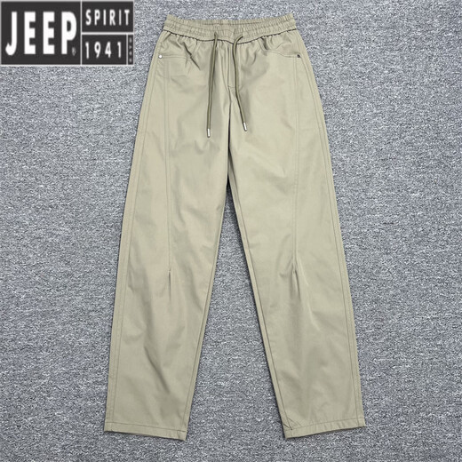 Jeep Spirit Summer Thin Style Trendy Vielseitig viel spleißloser Hose für Männer 2025 Neu lose einfache farbige Kleine Fußhose Khaki 098 M 95-120jin [Jin ist 0,5 kg]