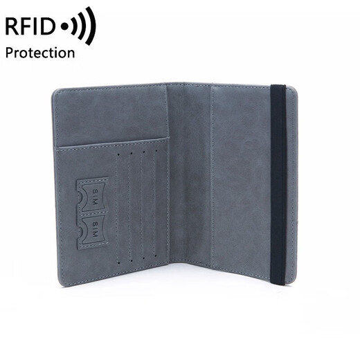 
Teriger Passport Clip Travel Document Storage Bag Passport Protection Case Anti-theft Air Ticket Clip Study Abroad Portable Passport Wallet Passport Storage Bag RFID Anti-theft Gray