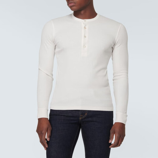 TOM FORD (TOM FORD) Men's Knitted Henley P00885794 White 2XL XXL