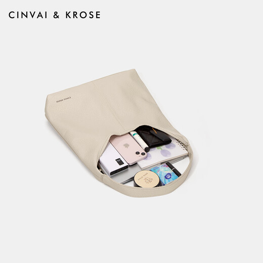CinvaiKrose light luxury tote bag 2025 new large capacity bag women's bag armpit shoulder bag birthday Chinese Valentine's Day gift, beige gift for girlfriend and wife