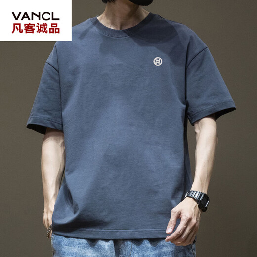 Camiseta de manga corta de Vancl Trendy American para hombres Versátiles de cuello redondo de algodón puro para hombres NUEVA MARDA DE MODA ADACTIVA. Camiseta de estilo Hong Kong Loose White-1365 Algodón de algodón de puro de manga corta [Sugerir 110-130Jin [Jin equivale a 0.5 kg]]