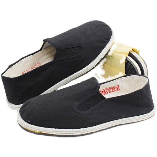 
He Fanxing men and women's black cloth shoes old Beijing cotton handmade thousand-layer sole work shoes wear-resistant breathable single cloth shoes same style 3520 high wear-resistant cloth shoes 2 pairs 39