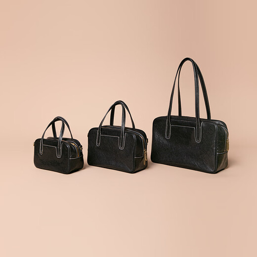 食草堂【吉娜同款】女包方糖保龄球头层植鞣牛皮手提斜挎小方包轻奢礼物 mini深啡  沈月同款/送随机挂饰