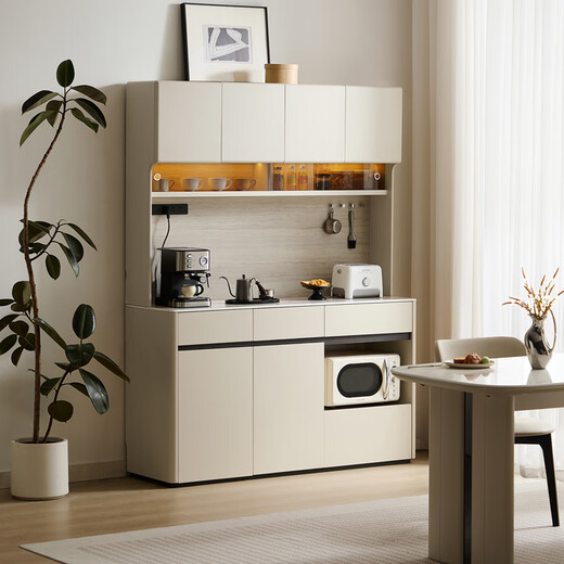 Lin's home sideboard wall-mounted integrated storage cabinet living room tea cabinet small apartment household Muguang series YU1T sideboard 1.5m