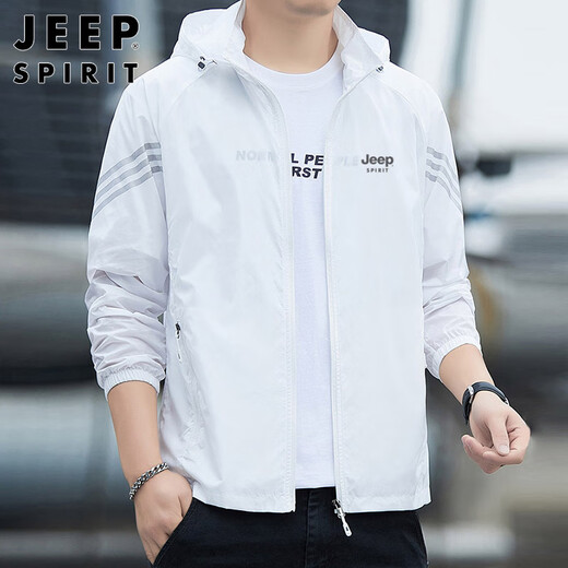 JEEP SPIRIT Jeep sun protection clothes men's summer ice silk thin anti-UV jacket high-end outdoor fishing skin clothing