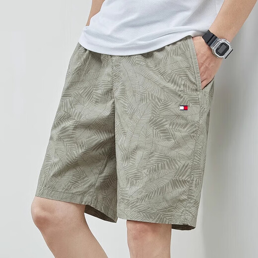 Tommy Jeans Tommy American Summer Pure Cotton Fünf-Punkte-Shorts Casual Vielseitiger, vielseitiger Strandhosen Herren-Trendy Business 9215 Shangqing XL (Empfohlen 135-155jin [Jin gleich 0,5 kg])