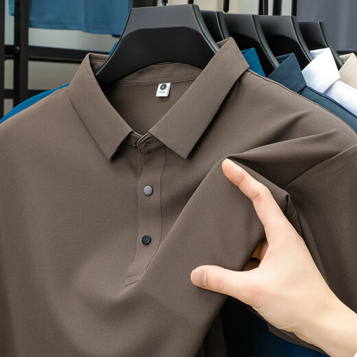 皮尔卡丹（pierre cardin）短袖t恤男2025夏季冰丝无痕潮流polo领商务休闲打底衫体恤衣服 A308-BJ12356哈青色 XL