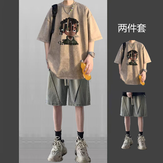 Shuying (Shuying) Американский ретро-ретро-футболка для футболки с коротки