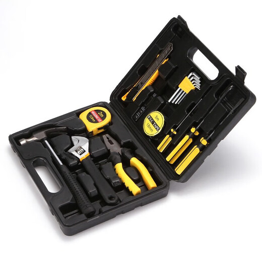 Honggong household tool box set hardware tools electrician woodworking tools wrench screwdriver hexagonal hammer 16-piece set