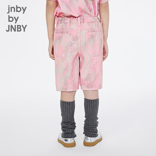 Jnby by JNBY New Jiangnan Buyi Children's Clothing Fun Straight Pants Denim Medium Pants 25 Spring Boys and Girls 1P3E12790 690/Miscellaneous Pink Random Pattern 120 cm