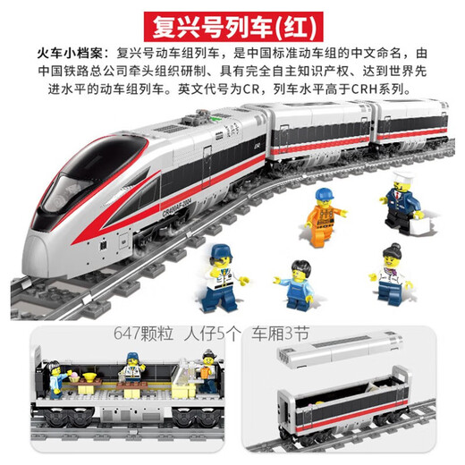 LEGO RAINWAY TRAIN CONSTRUCTIONS LES ÉTATS-COURANTS ASSEMBLES DE Station de métro Electric Model pour enfants Toys Fuxing Red Golden Dragon Train [647 GRAIN]