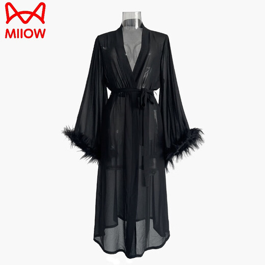 Catman Mesh Black Mariffon Nightgown Robe Velvet Big Flare Sleeves For Women Xia Bing Silk Sexy Translucent Bathrobe étendu 679 Love Super Long Red S recommandé 85-105Jin [Jin est égal à 0,5 kg] / 160cm ou au-dessus