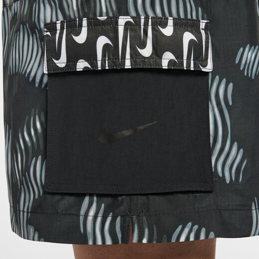 
Nike (NIKE) official men's beach shorts summer swimming casual vacation sports pants splicing comfortable FZ7373 034 black/white/light smoke ash/black M