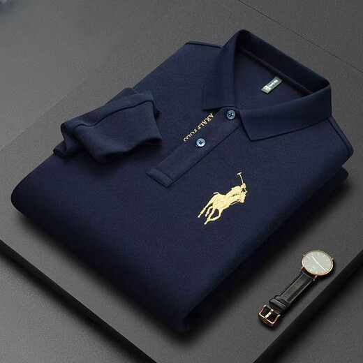 POLO SPORT美国拉夫劳伦经典保罗商务男装长袖t恤翻领大码polo衫中年休闲纯 1203白色 M [90-110斤]