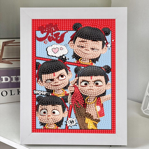 Pintura de uñas Nezha Nezha Diamante Pintura de pintura de diamantes inspirador y pintura de piedra Kindergarten Regalo Diy Materiales hechos a mano 7371