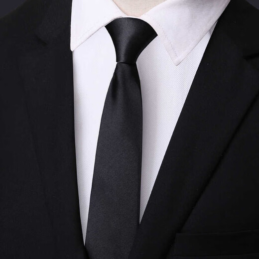 
Beautiful easy-to-tie tie for men without tying formal business tie for wedding groom best man wedding shirt zipper tie without knot [black glossy]