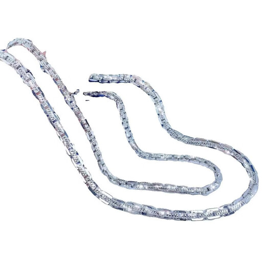 DL 1998 platinum necklace men's platinum square card base PT950 domineering thick boss bag silver chain car flower element platinum gold car flower, card thickness 5.5, 62 cm, 9 L