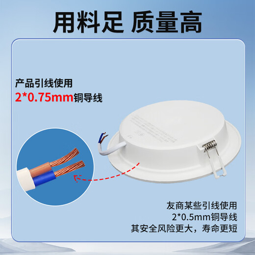 Beigong LED downlight recessed downlight opening 19.5-20.5cm 18W white light ultra-thin downlight living room bedroom entrance light ceiling light extraordinary series