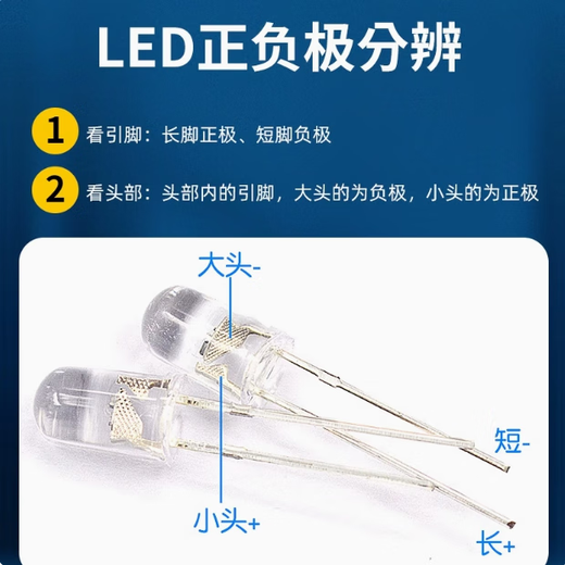 Qidi 3MM 5MM light-emitting diode LED lamp bead component 3MM 5 colors, 20 pcs each, 100 pcs in total