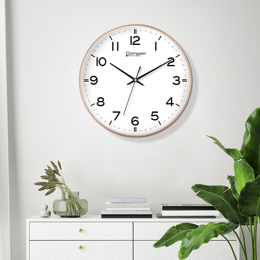 COMPAS Mall Clock Salon Room Watch Simple Quartz Watch Wall Clock 3294A Gold