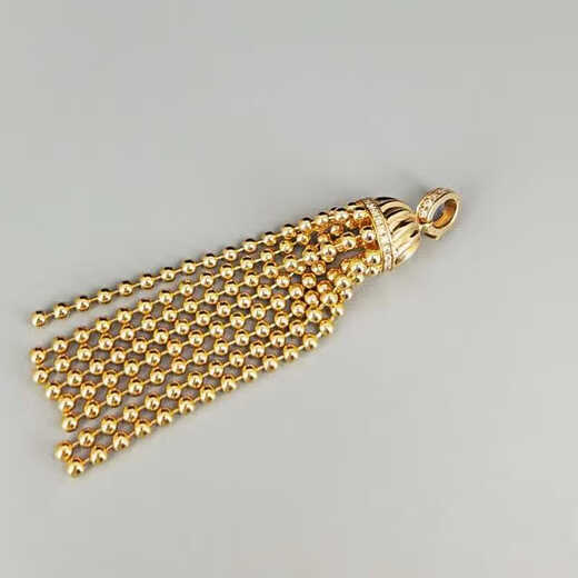 Feiyu Orange trendy Italian style 18K gold tassel pendant buckle stackable versatile pendant fashion Ins style pendant 7.19g