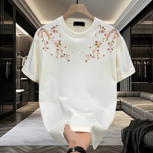 Kurashi Ichiki 2025 Neue trendige Marke Rundes Hals kurzärmeliges T-Shirt für Männer Sommer Trendy Lose Casual Creative Drucken halbärmelte Top Black XL
