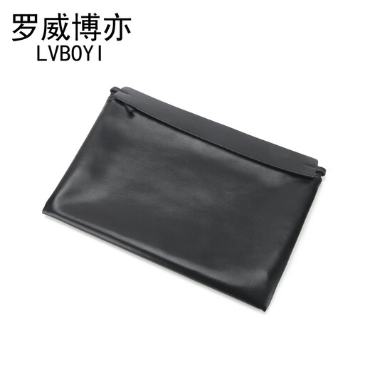 Luo Weibo también bolso tipo sobre básico, bolso de lujo ligero de cuero genuino, bolso para axila, bolso cuadrado pequeño, bolso de mano simple, bolso de bola de masa de moda, bolso hobo, negro-