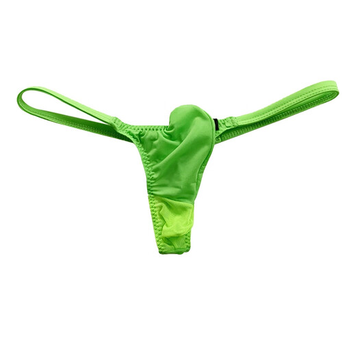 Gay sexy thong, upturned men's mesh low-waisted T-pants, ice silk straps, breathable, traceless boys' underwear, black, M2 feet-2 feet 2