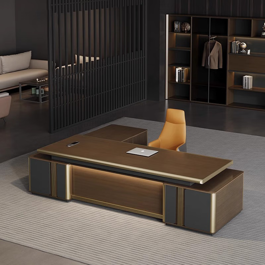 Yuzhu high-end boss desk office desk simple modern light luxury CEO desk chairman executive desk office desk and chair combination 2.0 meters light luxury boss desk