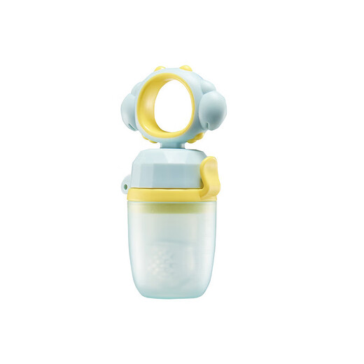 Baby food bite bag Fruit and Vegetable Silicone extrusion molar stick teether baby eating fruit supplementary utensils for home use white with base 1 pack