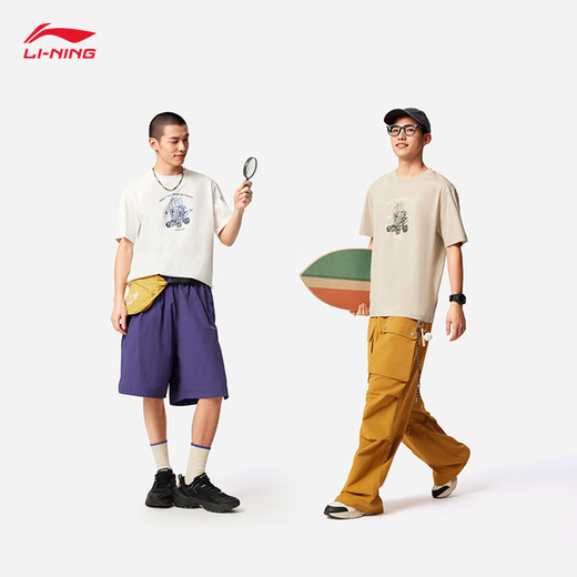 Li ning toy story de marque de marque de marque en l'humidité conjointe t-shirt à manches courtes à manches courtes.