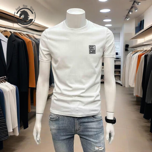 Andseeyou Brand Herren kurzärmelig T-Shirt 2025 Frühlings- und Sommer Neue Mode National Trend T-Shirt Trendy Casual Atemable Top A9918 Model Black 2xl