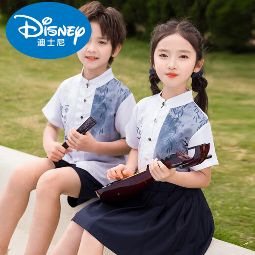 迪士尼六一儿童演出服中国风幼儿园毕业照班服小学生诗朗诵合唱表演服装 6625夏季女款(白袜子) 100 cm