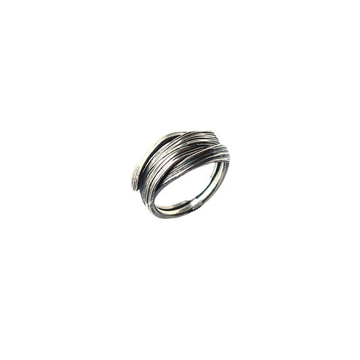Bucklele Flow Ring Männer trendige Persönlichkeit Imitation Thai Silber-Mund-Ringe Kaltstil Herrenzubehör Retro Linie Single Ring J1047 Flow Ring Verstellbares Öffnen