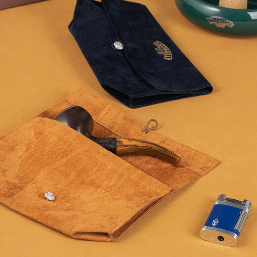 沙芬（SAVINELLI）纽扣式绒布烟斗袋T675便携多用途烟斗收纳保护袋意大利烟具配件 深蓝色 BLUE