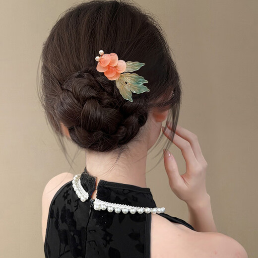 Dai Yan Goldfish Hairpin New Chinese Style Chinese Style Updo Hairpin High-end Back of Head Hairpin Cheongsam Accessories Hairpin Jewelry Floating Light Reflecting Carp Hairpin - About 8cm