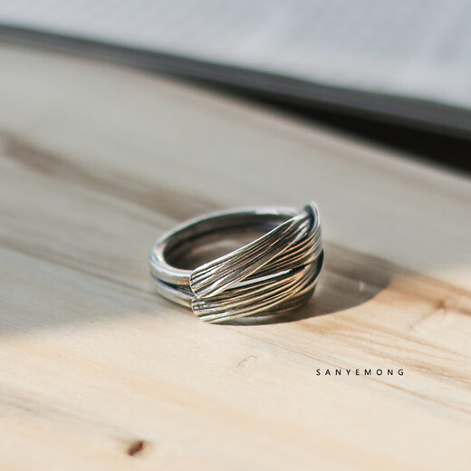 Bucklele Flow Ring Männer trendige Persönlichkeit Imitation Thai Silber-Mund-Ringe Kaltstil Herrenzubehör Retro Linie Single Ring J1047 Flow Ring Verstellbares Öffnen