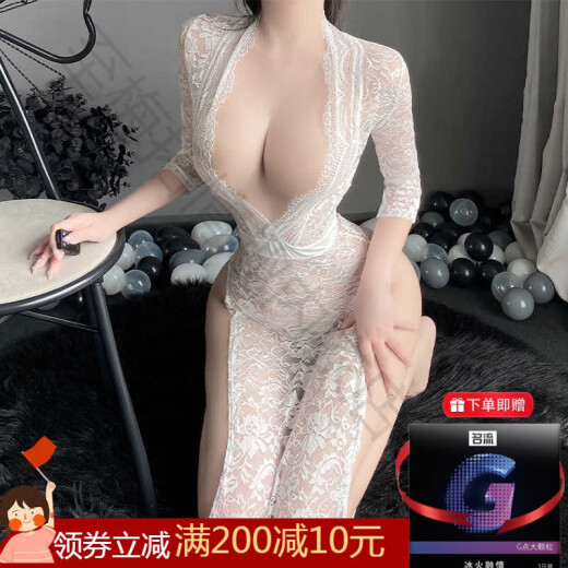 曼烟赠避孕套套装9766秘书制服睡衣蕾丝情趣内衣新款诱惑2025床上约会 黑色【蕾丝秘书长裙】 80 -120斤】