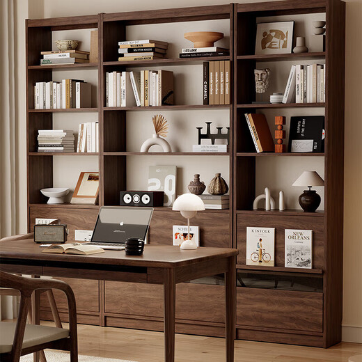 Huisheng new Chinese style North American black walnut Bogu rack home study bookshelf living room storage rack office tea room modern Mingsi bookshelf B